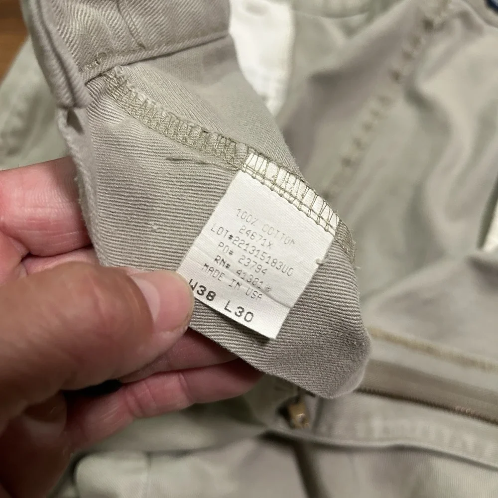 Polo Ralph Lauren Pleated Chino Pants‎ Mens 36x29 Tan Khaki Made in USA Vintage